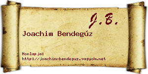 Joachim Bendegúz névjegykártya